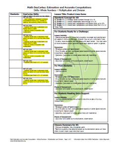 Product Lines Game Lesson Plan